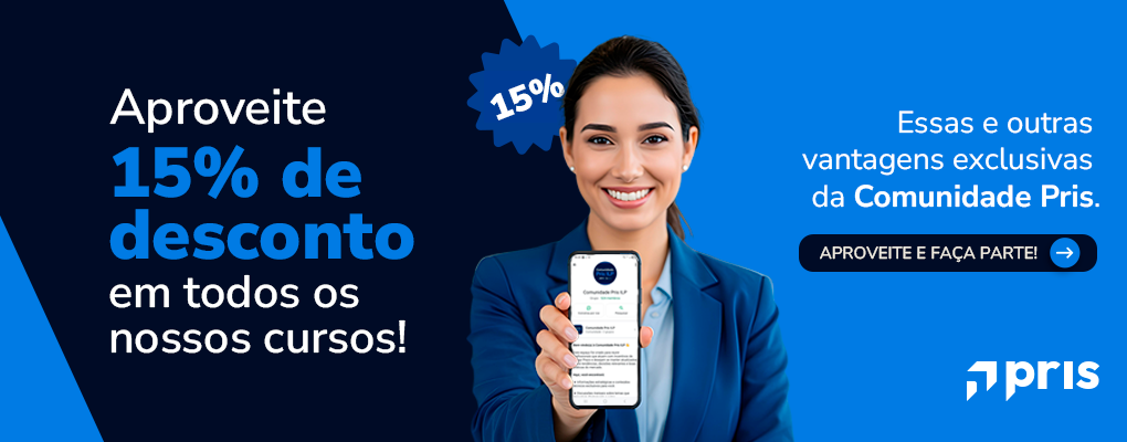 15% de desconto em todos os cursos da Pris.